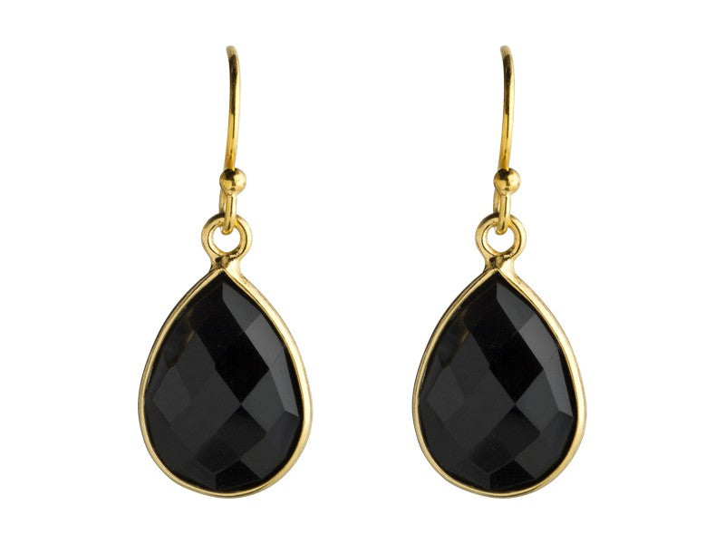 Lieblings, Aia, Drop earrings in FG sterling silver with black onyx (925)