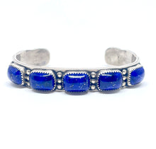 Load image into Gallery viewer, Fixed bangle with Lapis Lazuli oxidized sterling silver (925)
