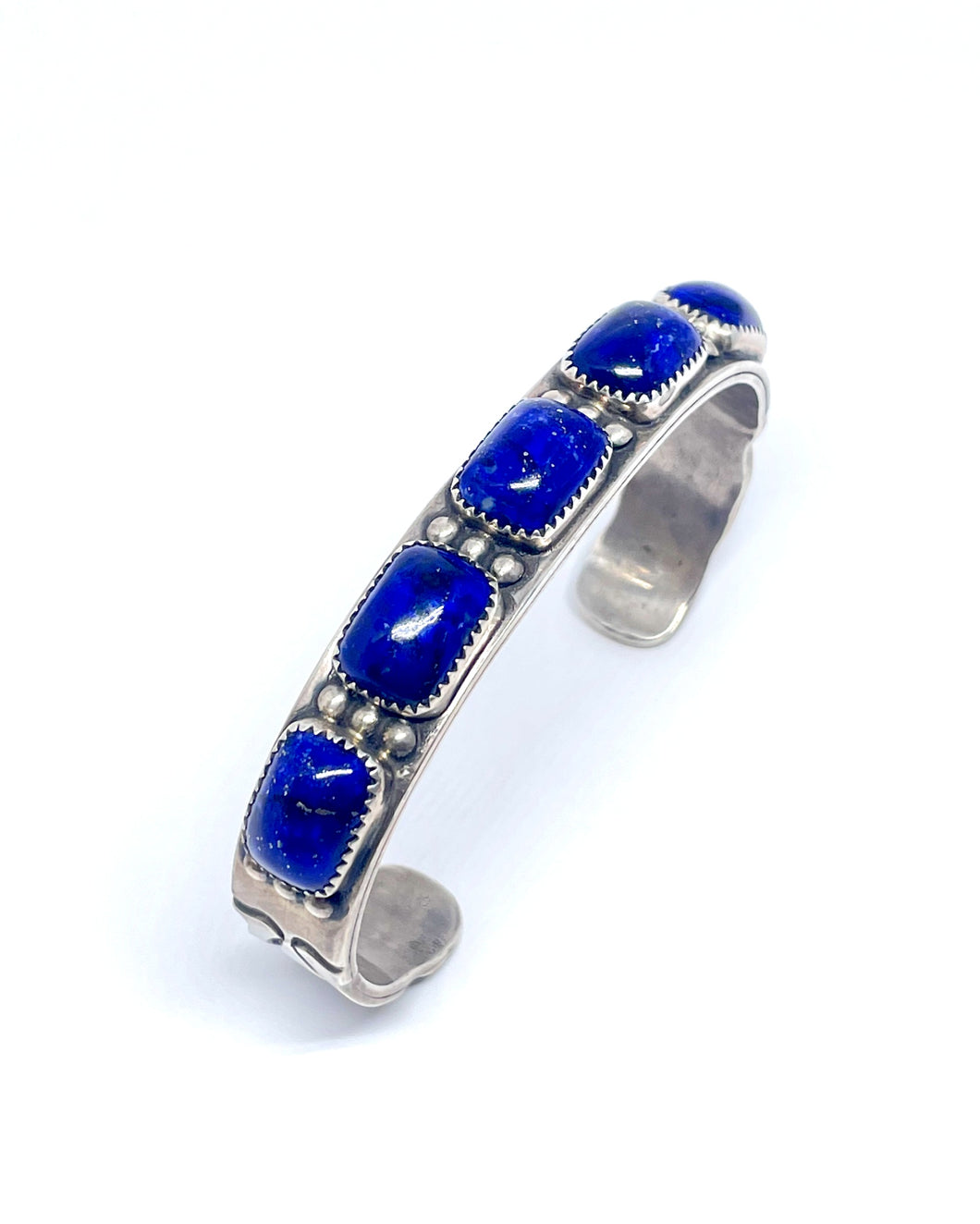 Fixed bangle with Lapis Lazuli oxidized sterling silver (925)