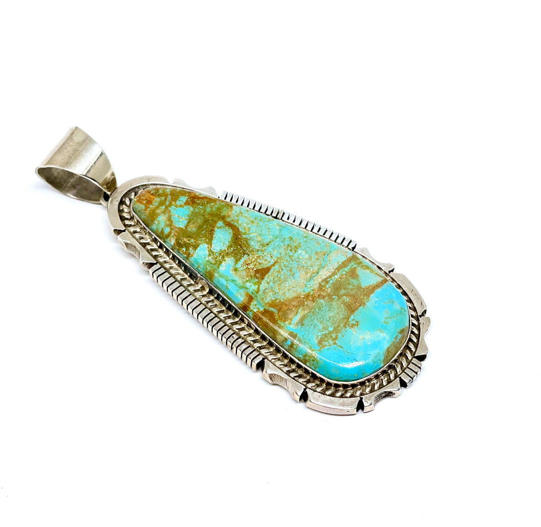 Navajo Pendant turquoise in oxidized sterling silver (925)