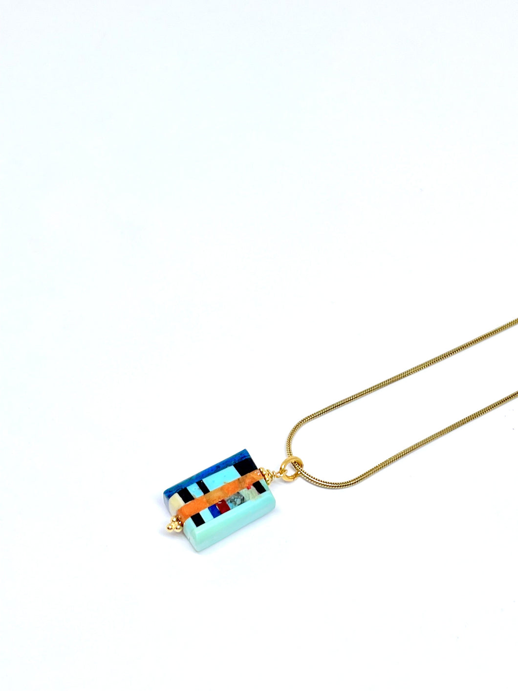 Pendant Slabs with inlay in gold-plated sterling silver (925)