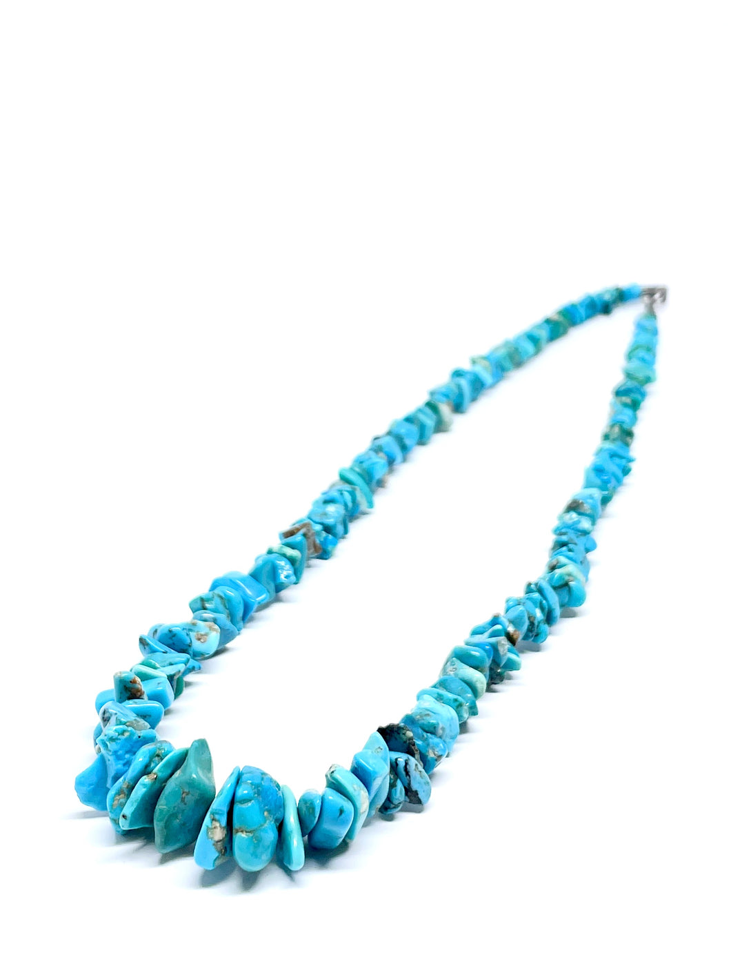 Necklace with mixed raw turquoise (925)
