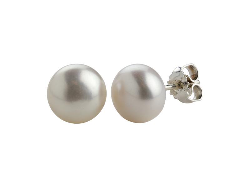 Earring with 11-12 mm white freshwater pearl (925)